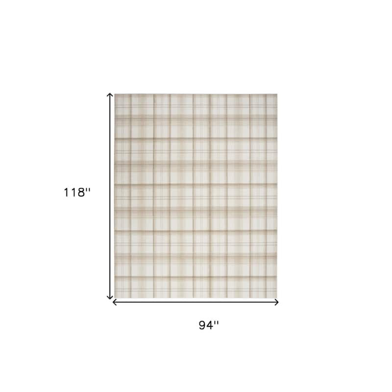 HomeRootsPlaid Contemporary Rectangle Area Rug - 118' X '94' X '0.5