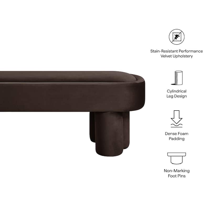 Mossi Oval Performance Velvet Accent Bench