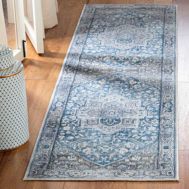 SAFAVIEH Vintage Persian Afag Vintage Oriental Rug - 2'2" x 8' Runner - Charcoal/Blue