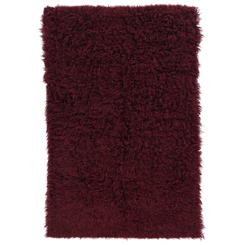 Linon Flokati Heavy Burgundy Rug (2' x 8') - 2' x 8'