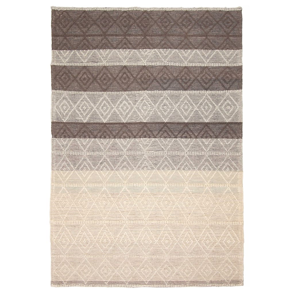ECARPETGALLERY Braid weave Sienna Brown Wool Rug - 6'1 x 9'1