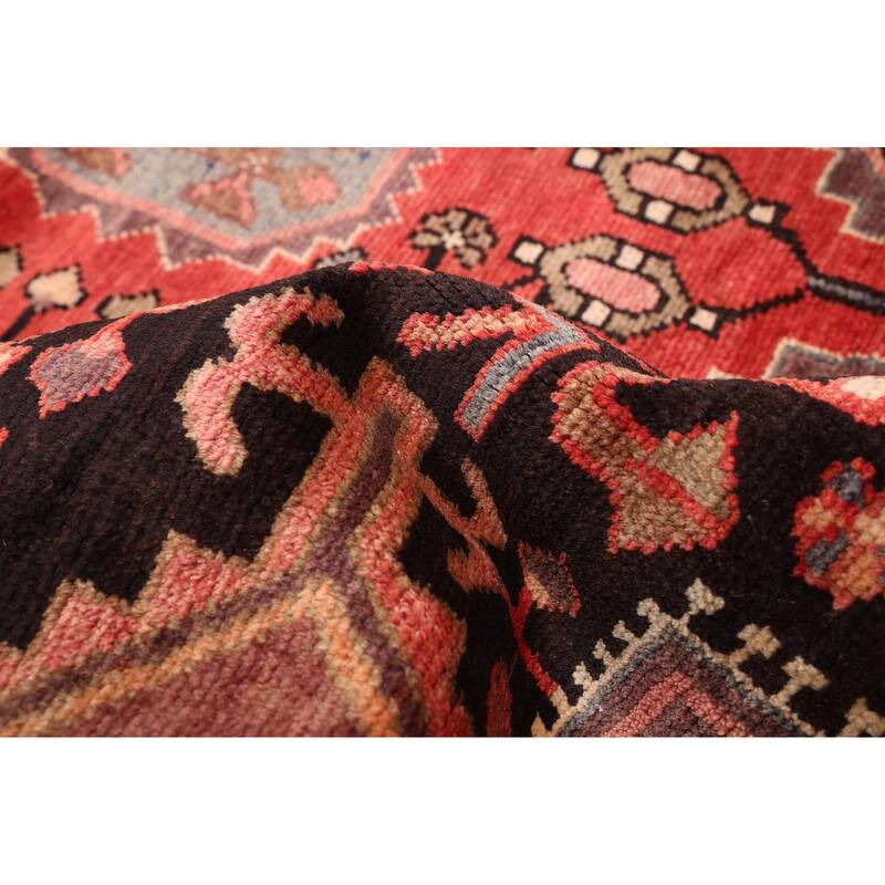 ECARPETGALLERY Hand-knotted Anatolian Vintage Black, Red Wool Rug - 4'3 x 7'10