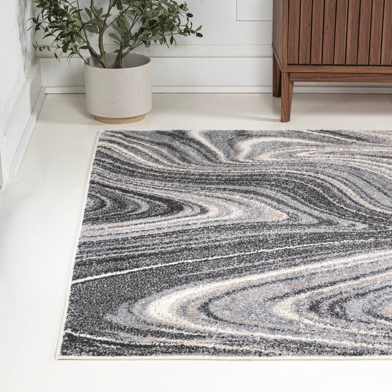 JONATHAN Y Zoe Contemporary Glam Abstract Marble Area Rug