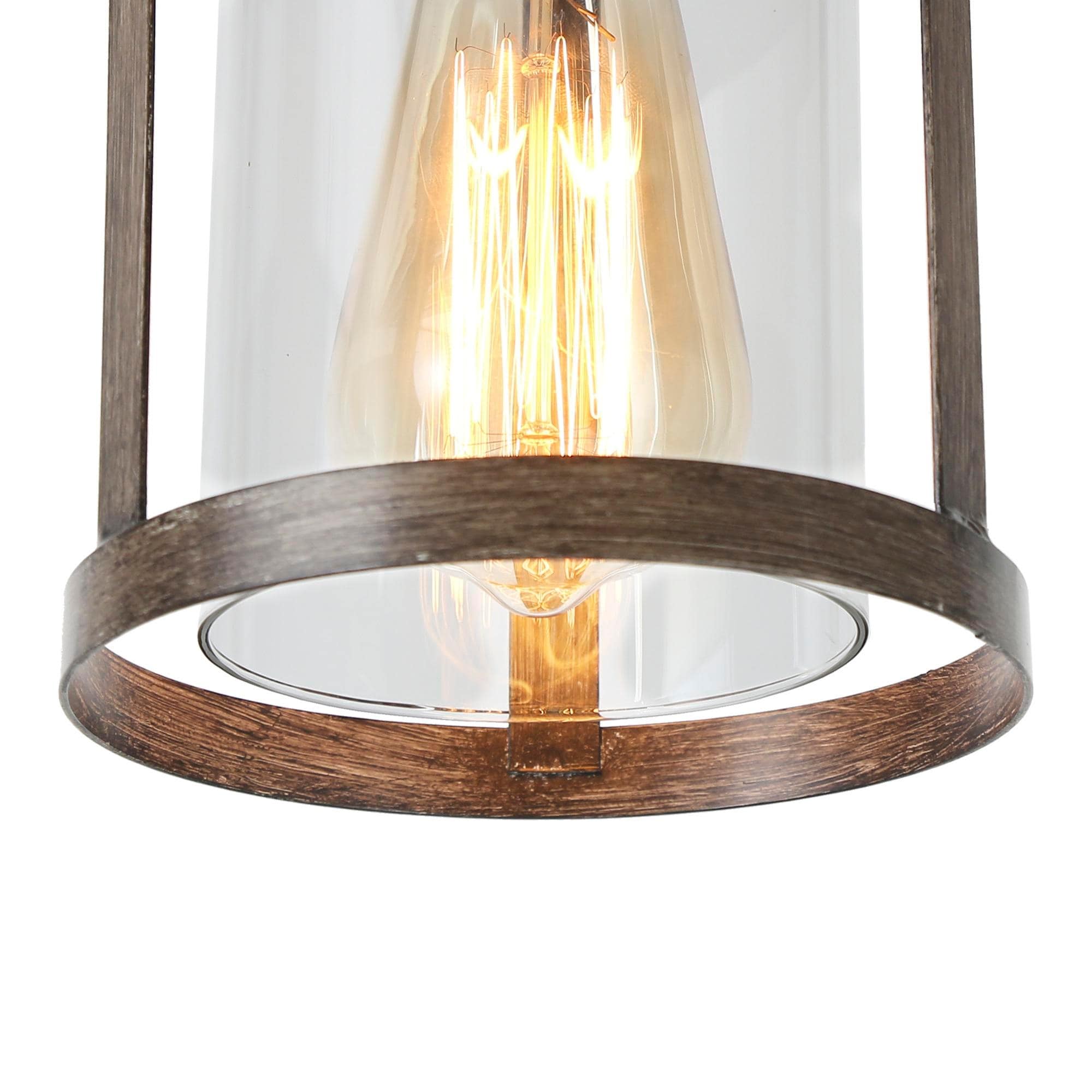 LALUZ Modern Farmhouse 1-Light Pendant Light with Glass Shade for