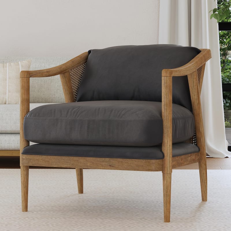 Classic Home Regata Accent Chair - Gray and Natural Wood