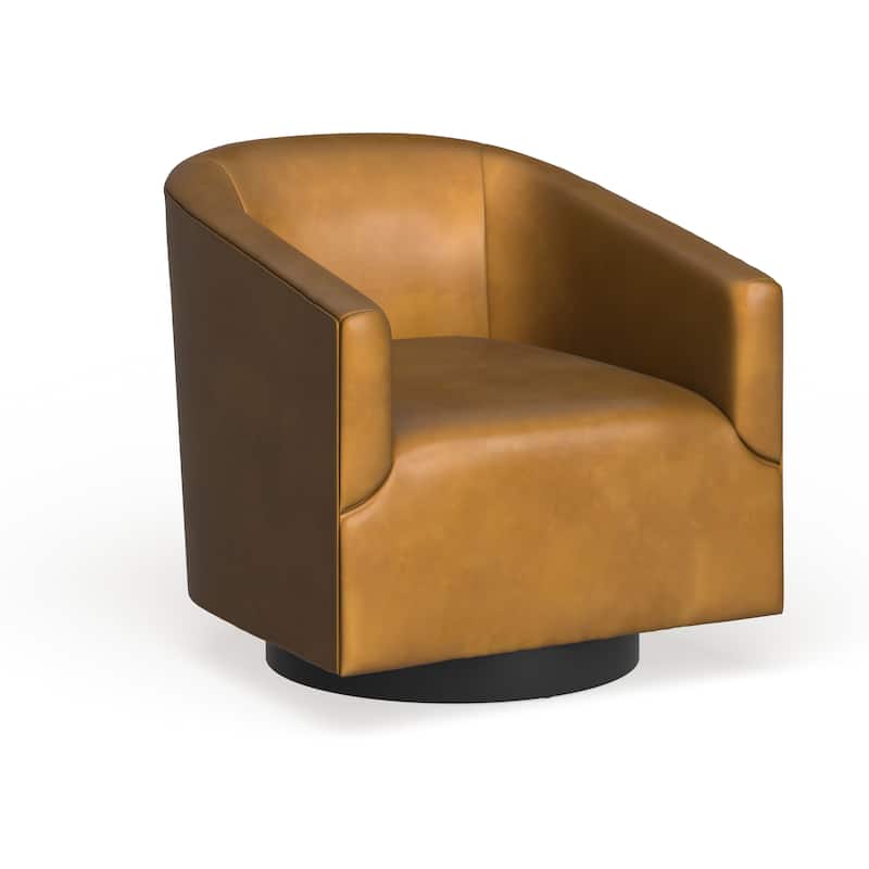 Gilbert Wood Base Swivel Chair by Greyson Living - Camel