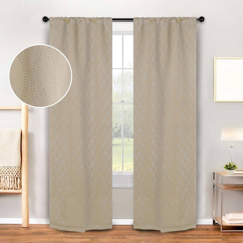 Superior Zuri Washable Room Darkening Curtains, Set of 2 Panels - 26"x84" - Ivory