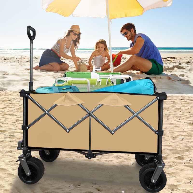 Outdoor Push Pull Folding Wagon Cart