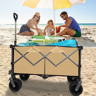 Outdoor Push Pull Folding Wagon Cart