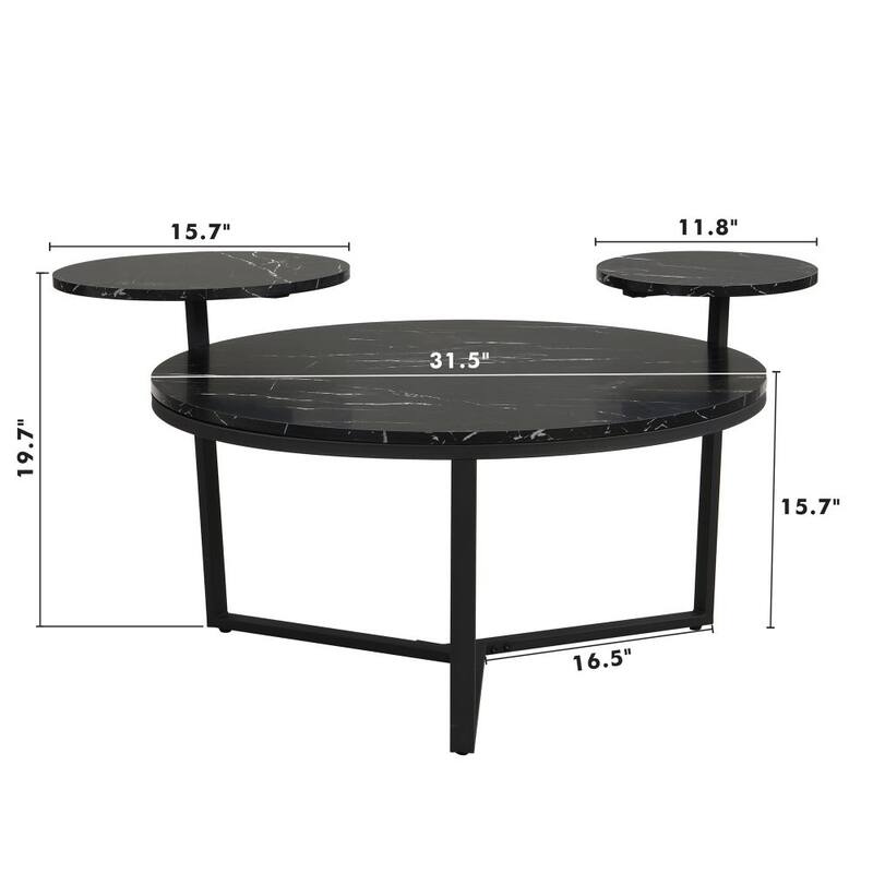 Modern Coffee Table with Two Display Shelves