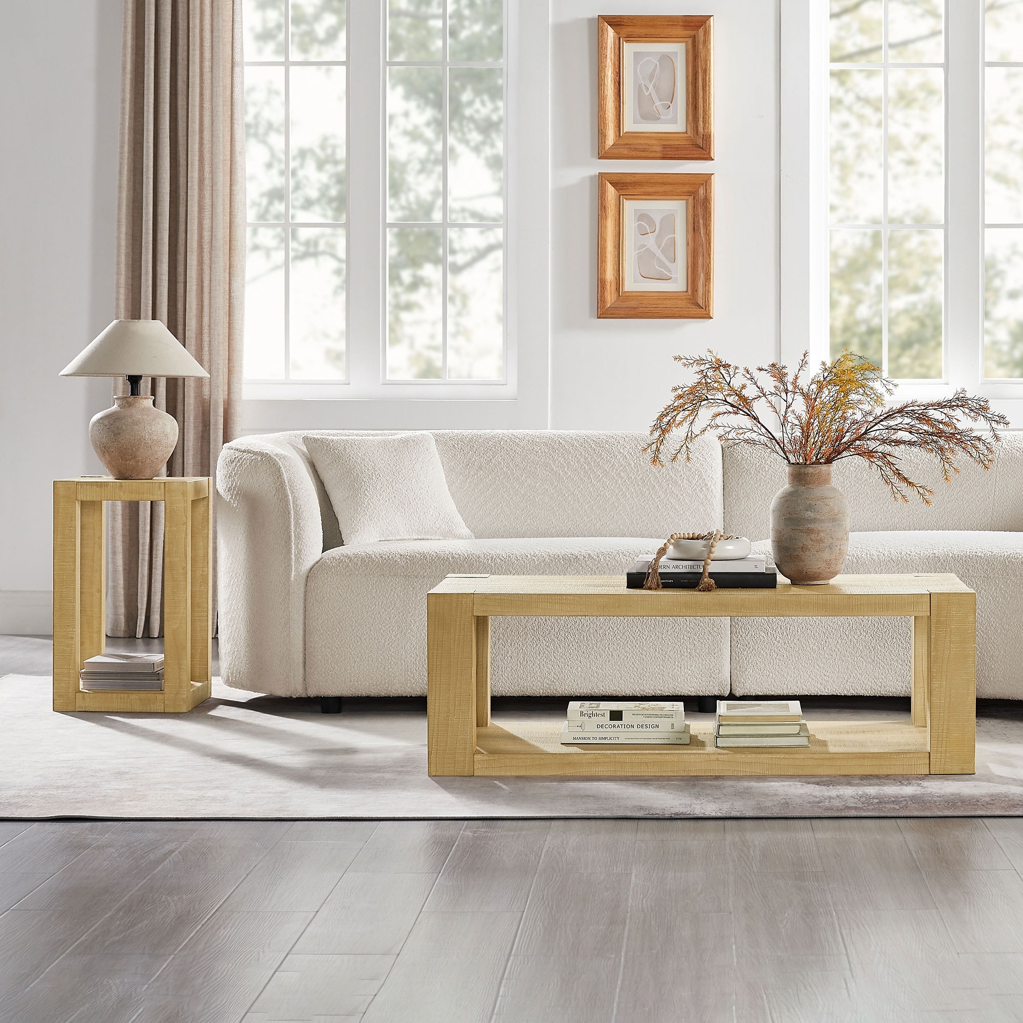 2-Piece Modern 2 tier Rectangle Coffee Table