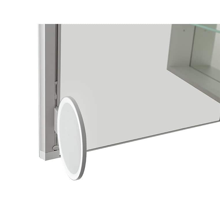 AQUADOM Edge Royale Bathroom Led Lighted Medicine Cabinet Defogger, 3X LED Adjustable Magnifying Mirror, Electrical Outlets.