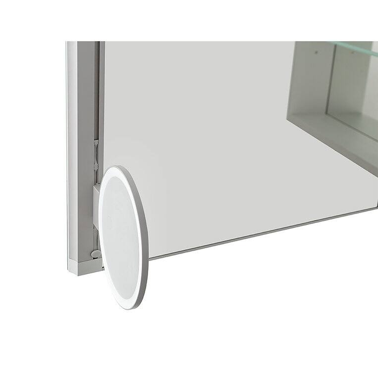 AQUADOM Signature Royale 30W LED Medicine Cabinet Defogger, 3X LED Vertically Adjustable Magnifying Mirror, Electrical Outlets