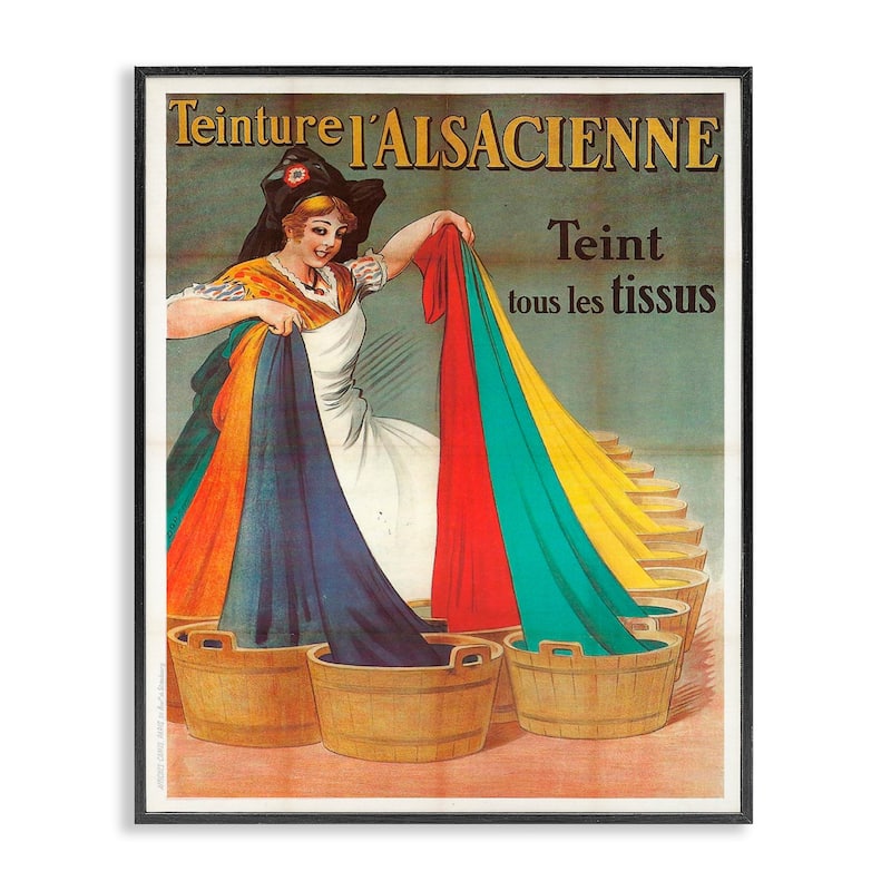 Stupell Vintage Teinture L'Alsacienne Framed Giclee Art Design By Marcus Jules - 11 x 14 - Black