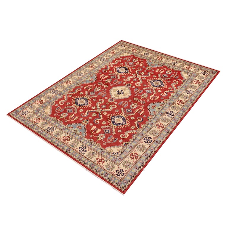 Tribal Kazak Quinten Red/Beige Wool Rug - 8'11'' x 11'9''