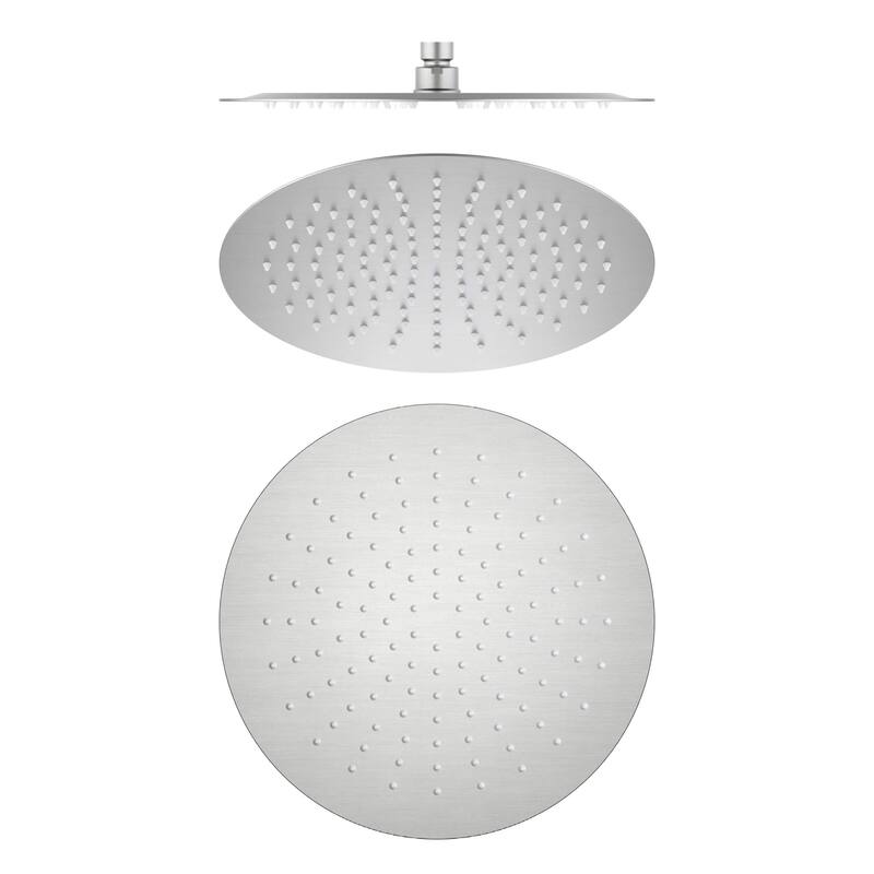Circular 12" Metal Ultra Thin Profile Rain Shower Head 1.75 GPM - Brushed Nickel