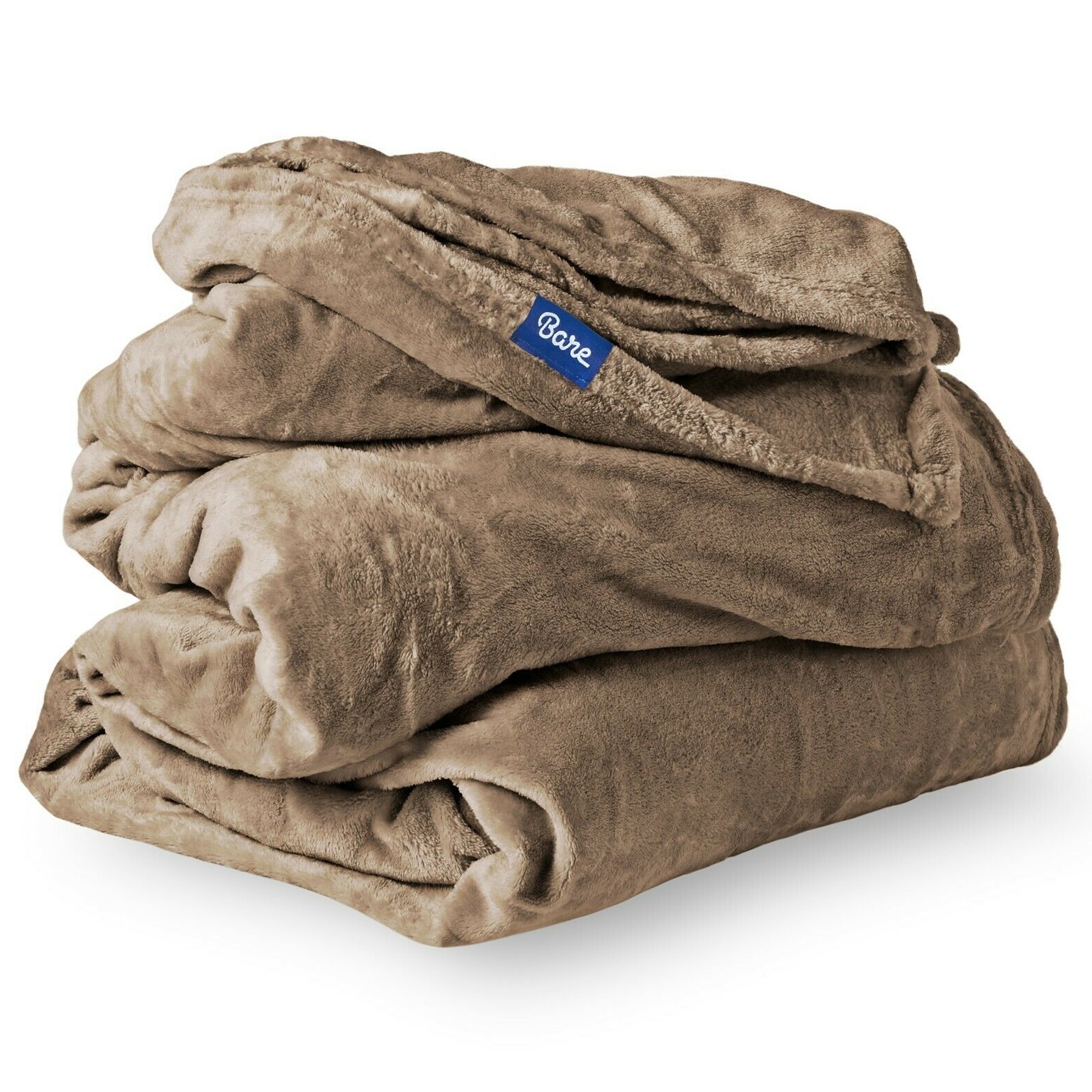 Microplush Velvet Fleece Blanket Queen Taupe 90 x 90