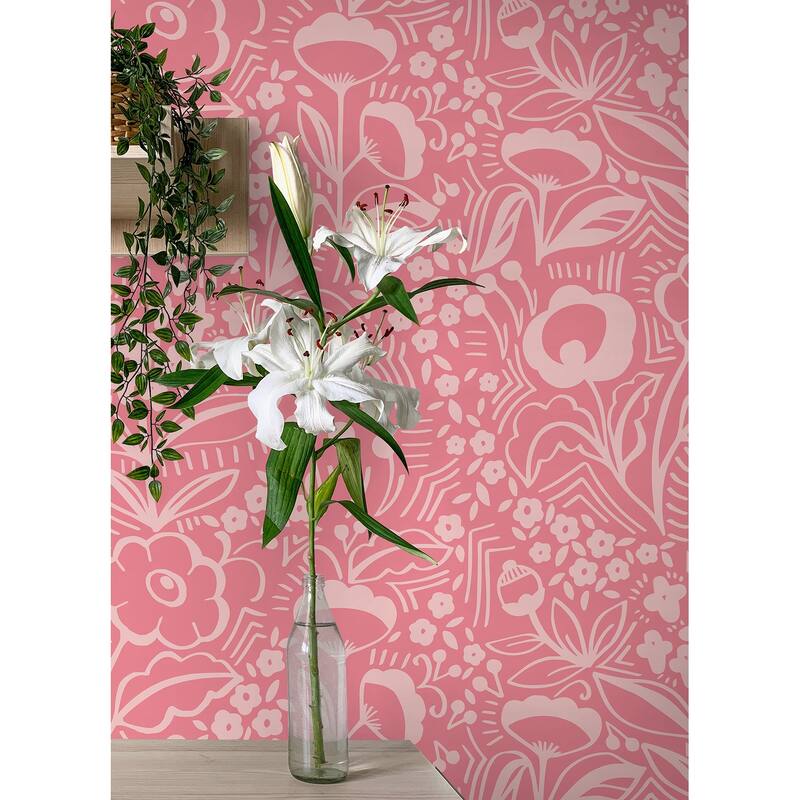 Megan Carter Jeani Pink Peel and Stick Wallpaper