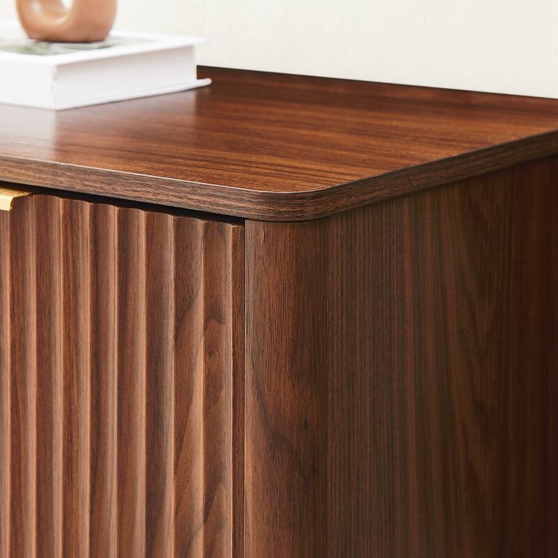 Modern Wavy Sideboard, Curved Contour Design Storage Cabinet