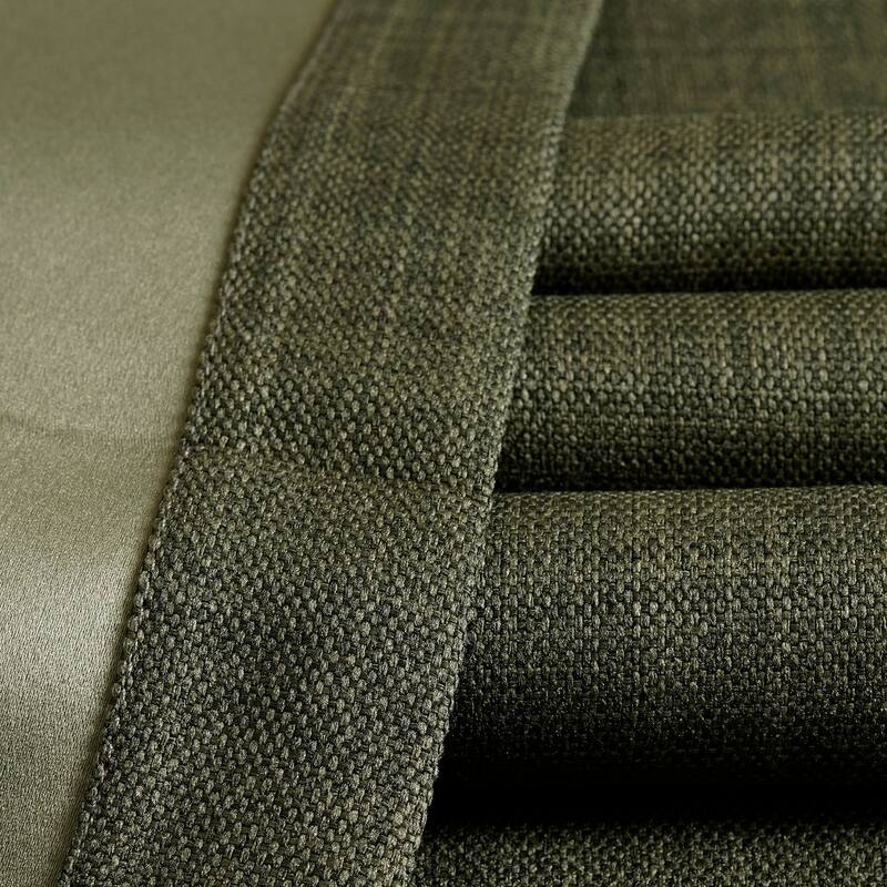 Exclusive Fabrics French Pleated Textured Faux Linen Room Darkening Curtains for Bedroom & Living Room Curtains Single Panel
