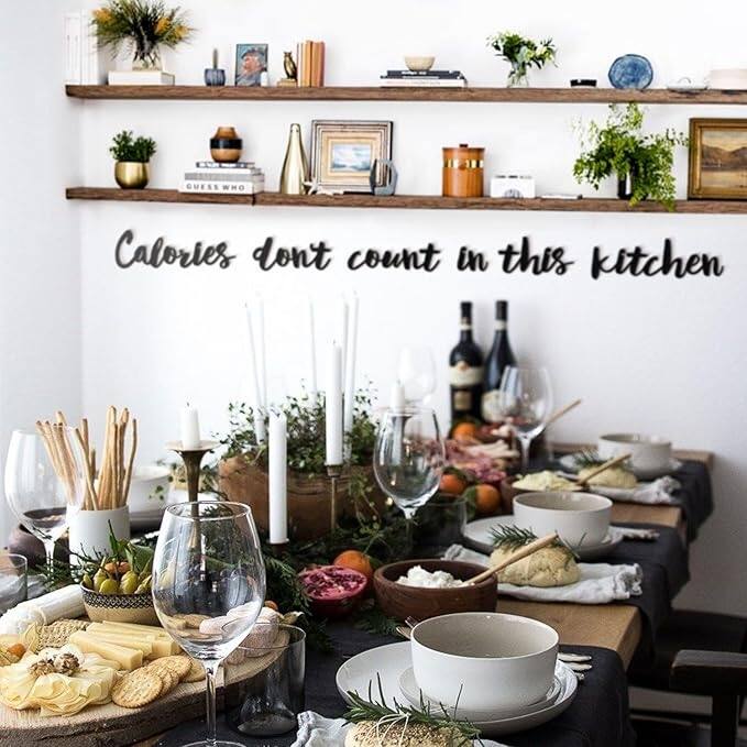 Calories Don't Count In This Kitchen Metal Wall Art - Home Office and Living Room Decoration