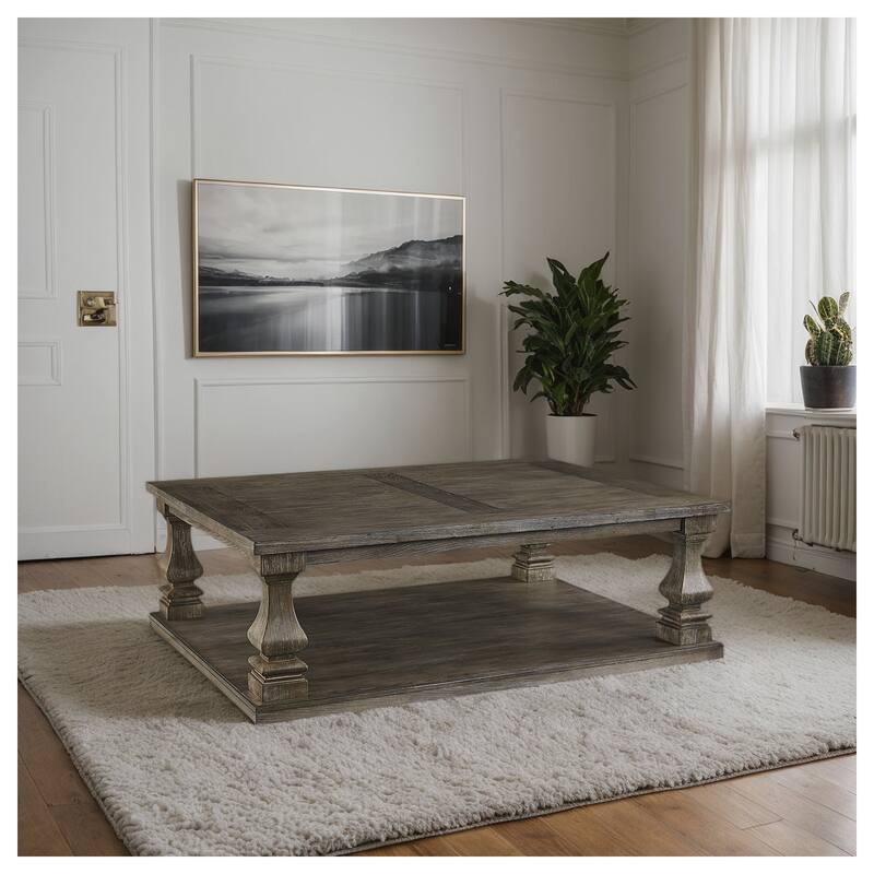 Johnelle Grey Coffee Table - gray - Wood