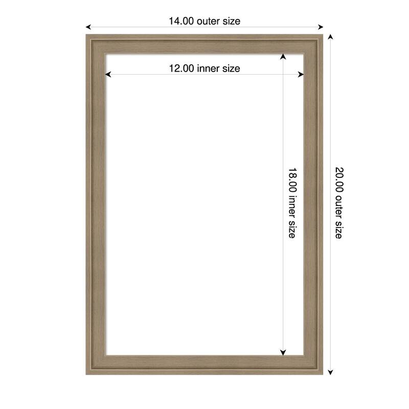 Amanti Art Florence Gold Framed Dry Erase Magnetic Board - 14 x 20 in - Florence Light Brown
