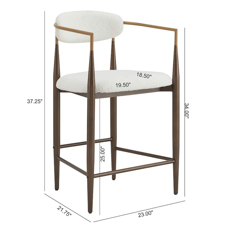 Christopher Knight Home Elmore Fabric and Iron 25-Inch Tall Counter Stools (Set of 2)