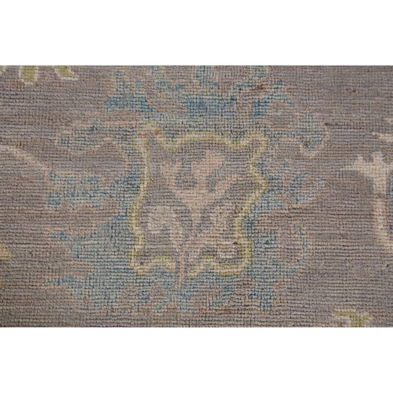 Hand Knotted Oriental 100% Wool Carpet Transitional All-Over Greys & Charcoal Oushak Area Rug - 9' 10'' X 8' 1''