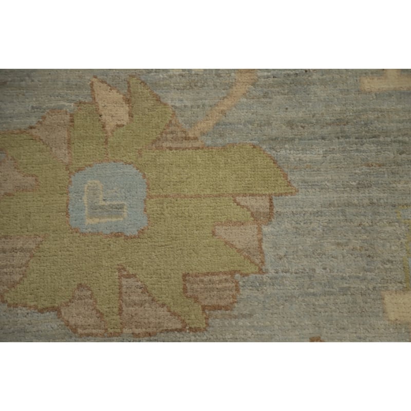 Hand Knotted Oriental 100% Wool Carpet Transitional All-Over Greys & Charcoal Oushak Area Rug - 9' 9'' X 8' 0''