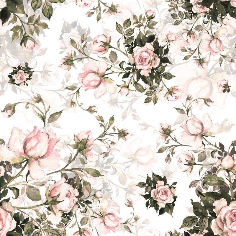 Bouquet of Roses Removable wallpaper - 24'' inch x 10'ft - 24'' inch x 10'ft - Green