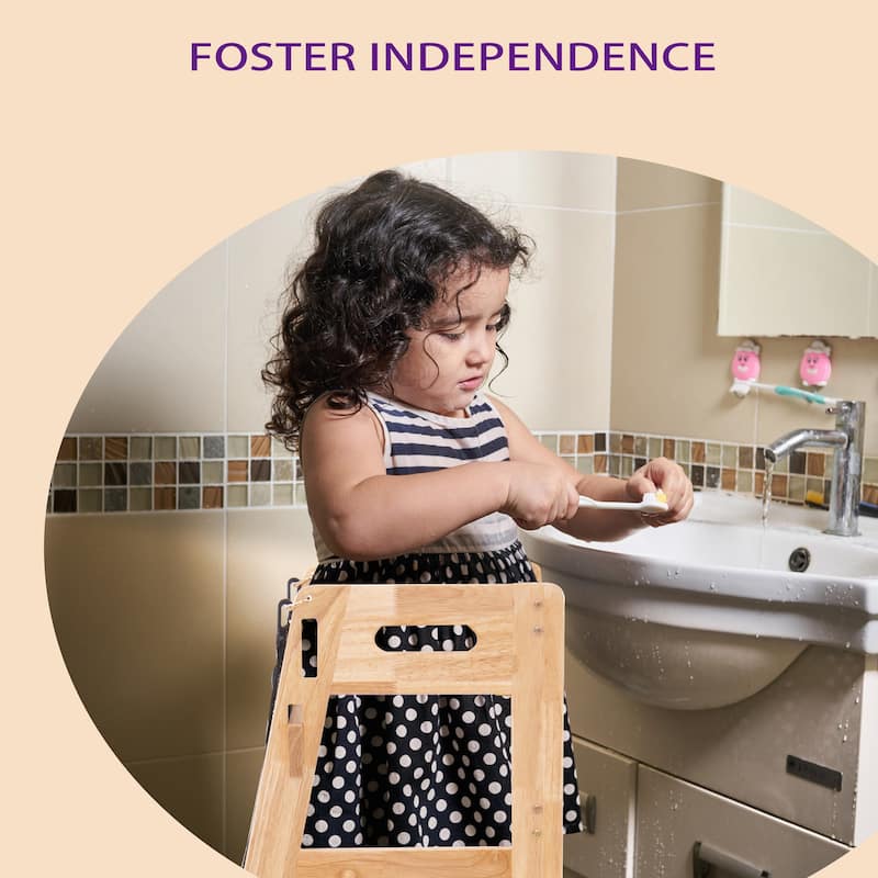 Wooden 2 - Step Stool for Kids Toddler Tower, Learning Tower Toddler