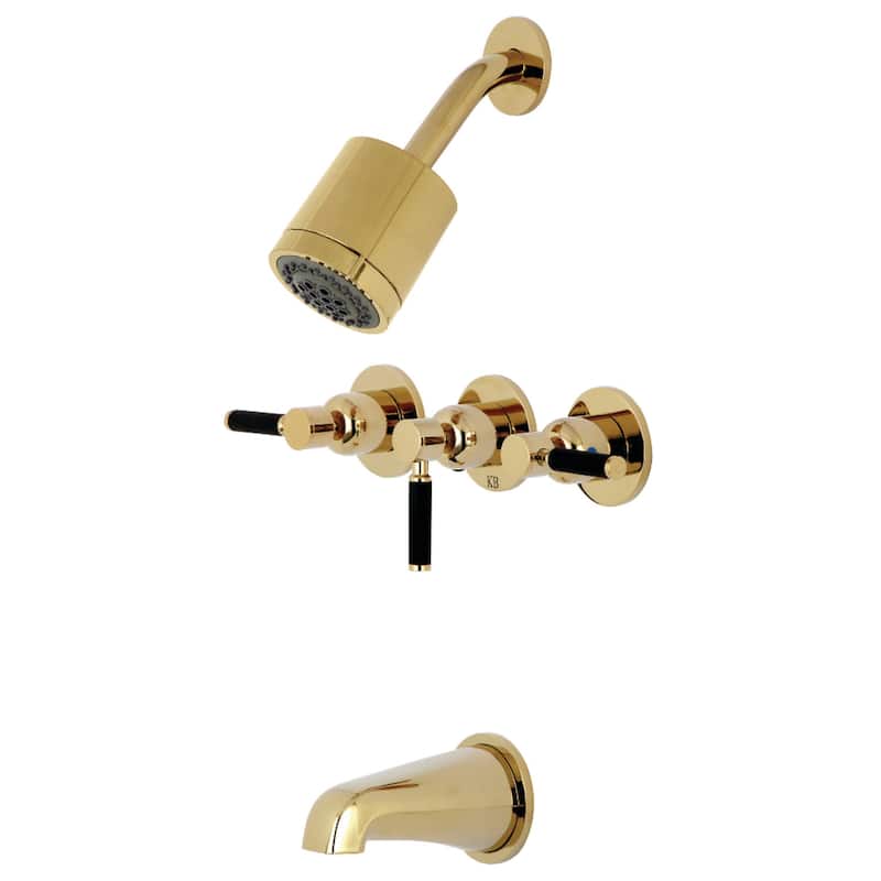 Kingston Brass Kaiser Tub and Shower Trim Package with 1.8 GPM Multi - Polished Brass