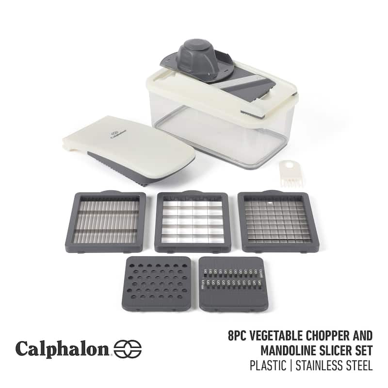 Calphalon Aero 8 in 1 & 5 in 1 Vegatebale Chopper and Dicer, Food Chopper with Container - 8 in 1