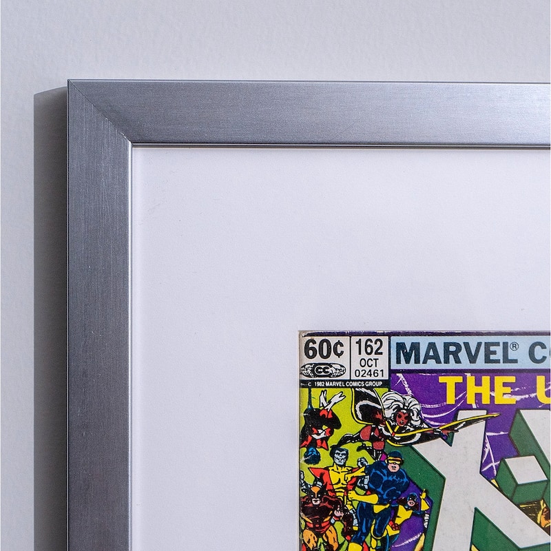 10x13 Silver Wood Picture Frame - UV Acrylic, Foam Board Backing, Hanging Hardware