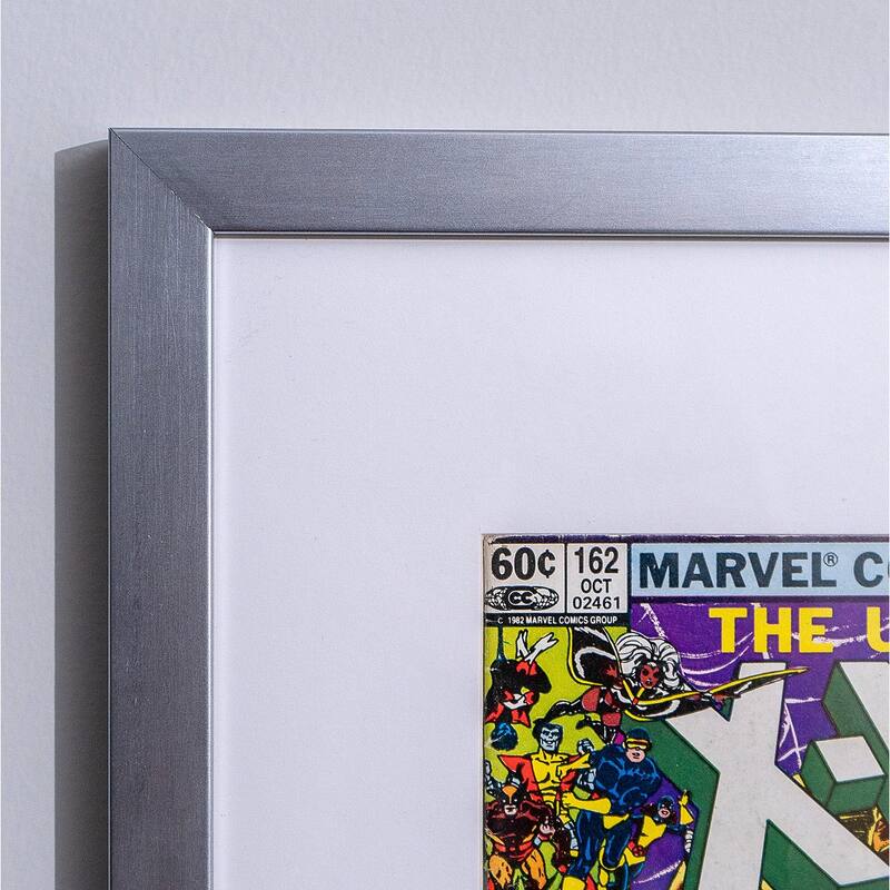 14x14 Silver Wood Picture Square Frame - UV Acrylic, Foam Board Backing, Hanging Hardware