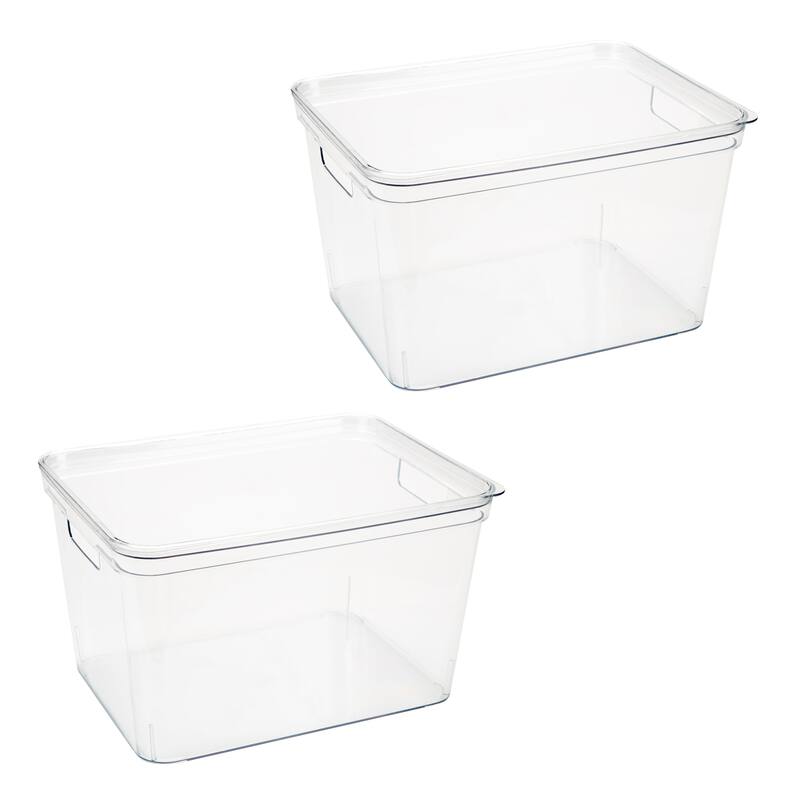 Simplify 2 Pack Lidded Storage Bin - Clear - Large