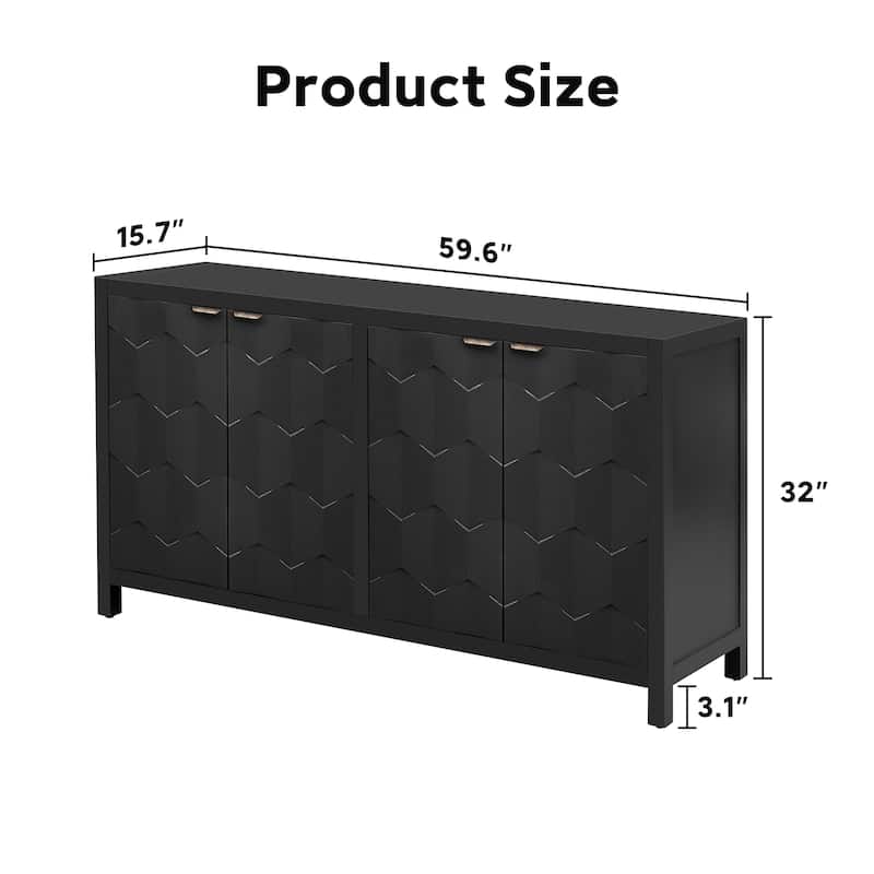 4-Door Storage Accent Cabinet Sideboard