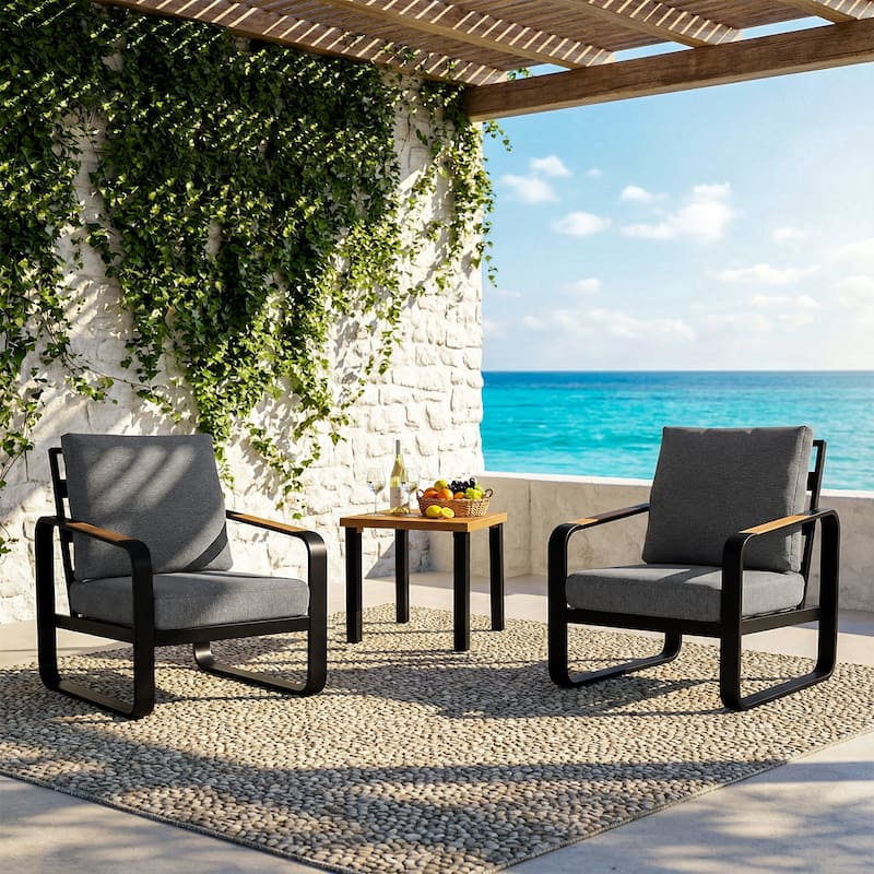 Outdoor Patio Conversation Sofa Set with Cushions