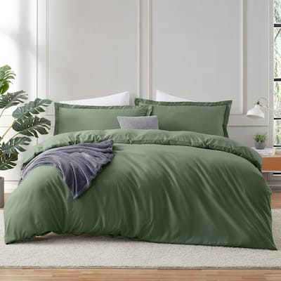 Emperyan 3 Piece Duvet Cover Sets, Soft Double Brushed Duvet Covers with Button Closure