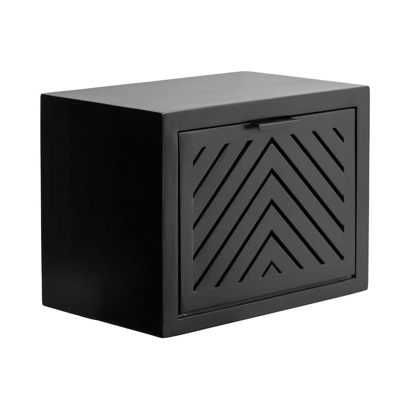 Kate and Laurel Mezzeta Floating Side Table - 16x10x12 - Black