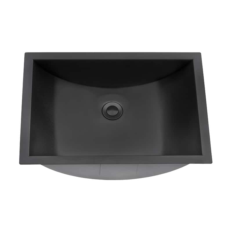 Ruvati 18 x 12 inch Gunmetal Black Stainless Steel Rectangular Bathroom Sink Undermount - 20" x 14" - 20" x 14"