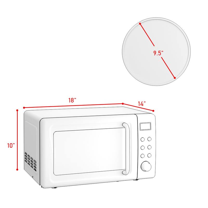 Costway 0.7Cu.ft Retro Countertop Microwave Oven 700W LED Display