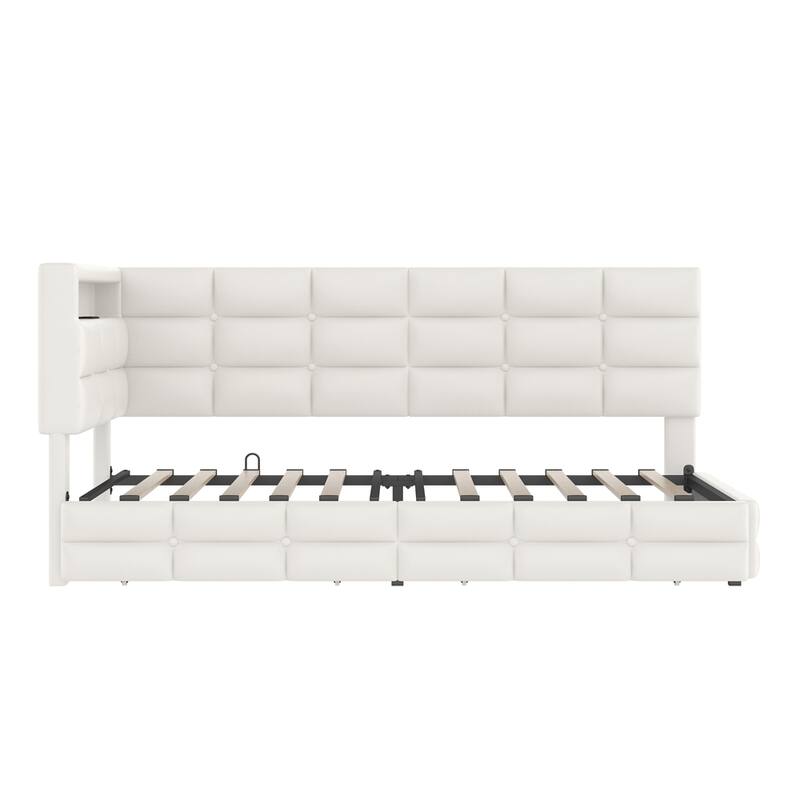 Upholstered Twin Size Daybed with Storage 2 Drawers