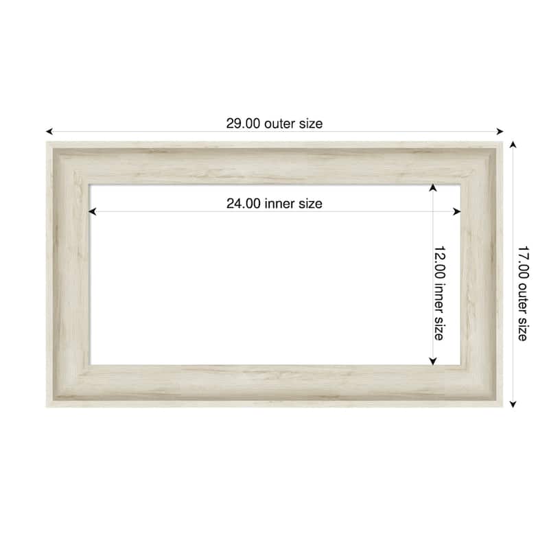 Amanti Art Regal Birch Cream Framed Dry Erase Magnetic Board - 29 x 17 in