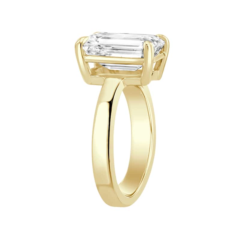 Auriya 14k Gold 5ctw Emerald-cut Lab grown Solitaire Diamond Engagement Ring (E-F VS)