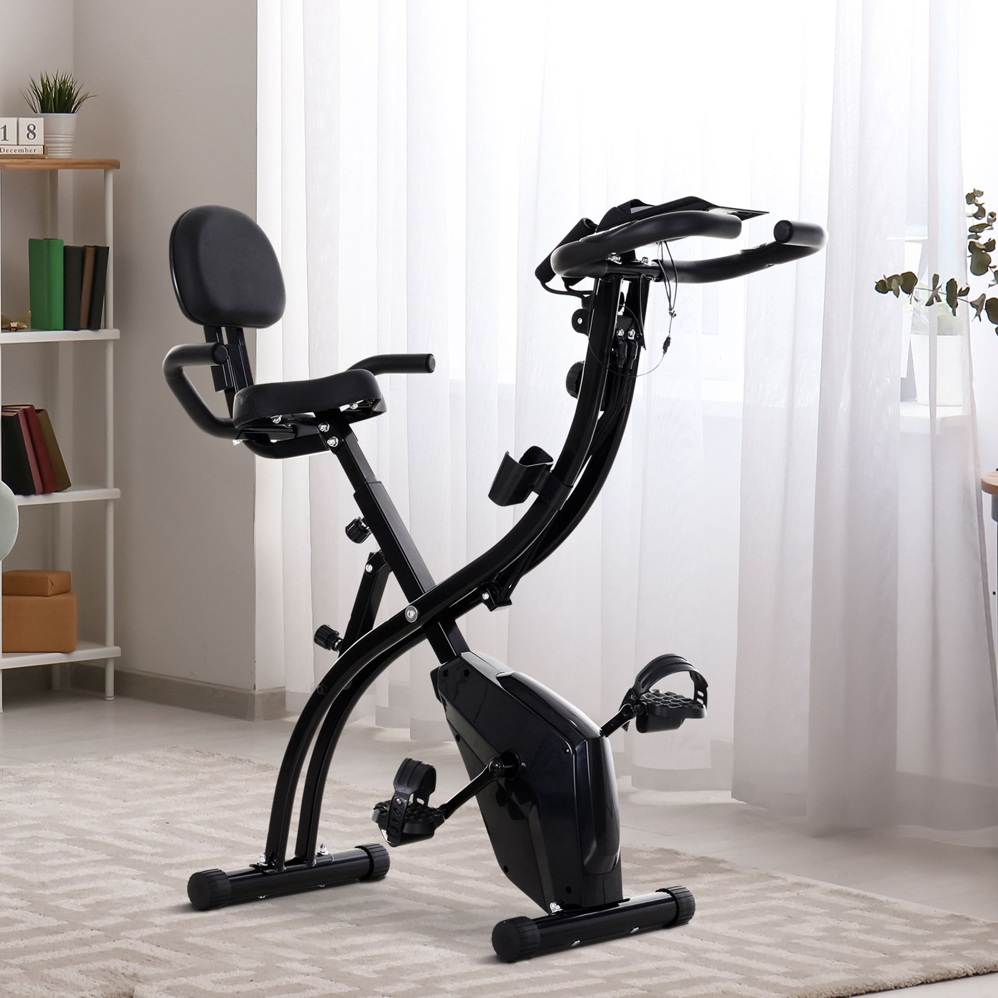 2in1 Arm Leg Trainer Mini Home Exercise Bike Fitness Sport Cycle Pedal Black New 