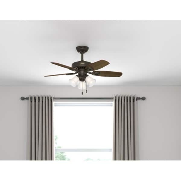 slide 2 of 14, Hunter 42" Builder Ceiling Fan with LED Light Kit and Pull Chain New Bronze