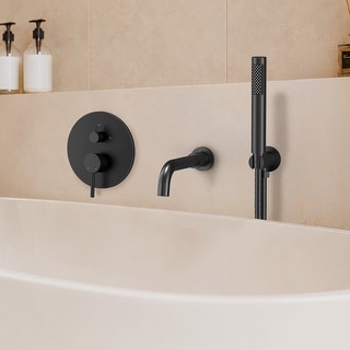 Wall Mounted Tub Faucet with Hand Shower Tub Filler Faucet Set
