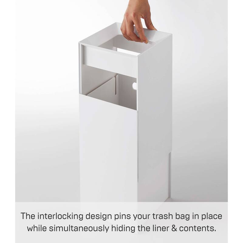 Yamazaki Home Trash Can - Two Styles, ABS Plastic, Short, 2.4 gallons, 9 liters